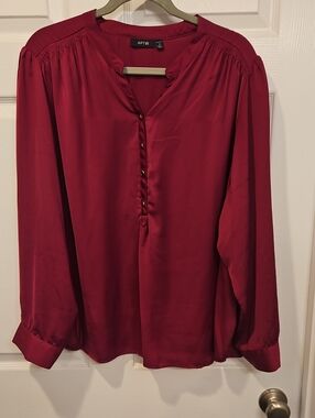 Apt. 9 Women's Magenta Button-Front Blouse